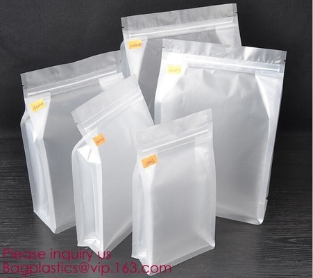 Biodegradable stand up foil zipper bag side gusset bags square block flat bottom Zip lockkk packaging pouch bagease bagplas