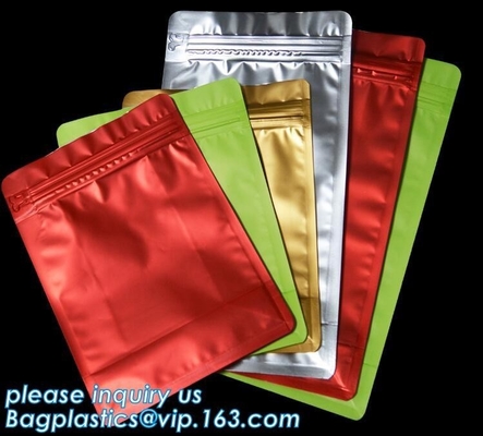 Coffee Stand Up Zip Lock Bags Aluminum Foil Food Packaging Metallized Standing