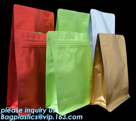 Coffee Stand Up Zip Lock Bags Aluminum Foil Food Packaging Metallized Standing