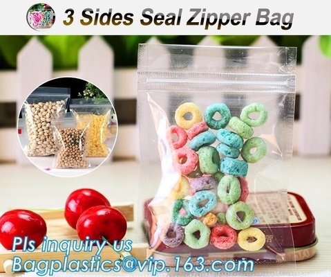 Snack Zipper Stand Up Pouch Food Flexible Zipper Packaging Square Bottom