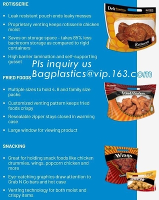 nylon packaging giant hot roast frozen chicken vacuum bag, Hot roast chicken turkey 25cm*38cm oven bags