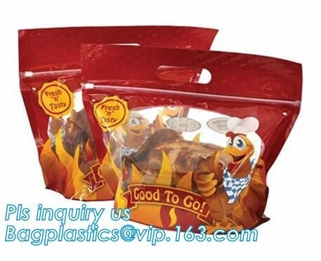 Plastic Zip lockkk bag for chicken packing/microwaveable chicken bags/anti-fog plastic, Roast chicken package bag