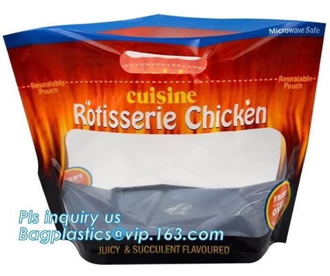 Hot roast chicken bag/hot roast plastic packaging bag for duck,chicken,fish, Fried Chicken Packaging Clear Microwaveable