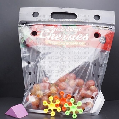 flat bottom fresh fruit vegetable plastic packing bag, dried cherry packing bag, supermarket grape packing bag