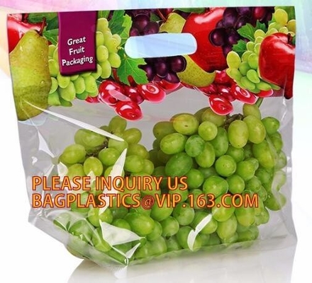 fresh fruit plastic bag for packaging cherry, Bag For Fresh Fruit Sweet Cherry, Coin or U shape grape bag