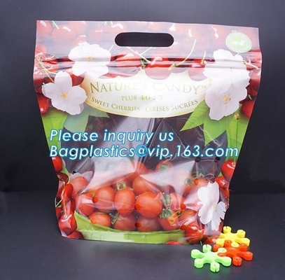 LDPE Zip lockkk aseptic grape bag,cherry bag,fruit bag with hole/slider Zip lockkk fruit bag with air holes for grape packagin