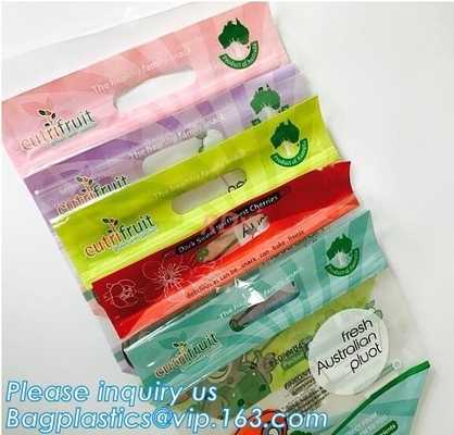 waterproof slider zipper plastic bags zip food packing bag, fresh fruit packaging bag with zipper, slider zip lock grape