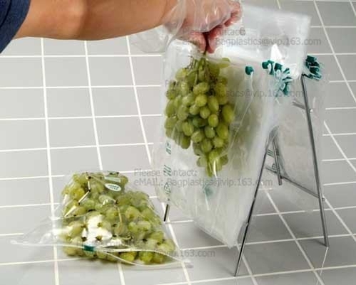 Plastic Slider Bags with Zip lockkk Zipper bags, grape packaging bags slider zipper fruit bag, Fruit Fresh Keeping Reusable