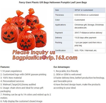 Halloween Pumpkin Leaf  Food Gift Box Packaging Outdoor 30 Microns Jumbo