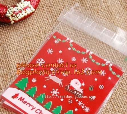 cone shape custom print clear plastic christmas candy bag,cone shaped clear candy treat opp bag,Various Styles Christmas