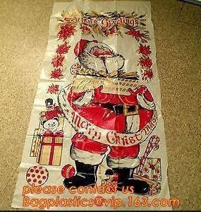 Christmas Decorative Plastic Door Covers PE Santa Celebration Plastic Posters Door posterparty disposable giant snowman