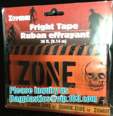 Halloween Caution Tape , Custom Printing Caution Tape Halloween Banner,Halloween Caution Tape zebra tape bagease pack