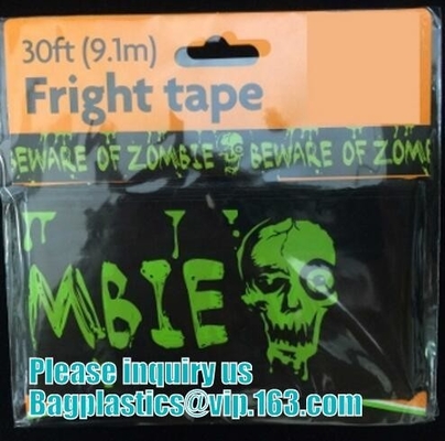 Halloween Caution Tape , Custom Printing Caution Tape Halloween Banner,Halloween Caution Tape zebra tape bagease pack