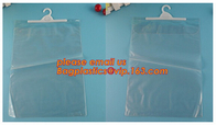 Custom Made Clothes Underwear PVC Packaging Bag with Hook Display Bikini Swimwear Bag,Environmental Material pvc swimwea