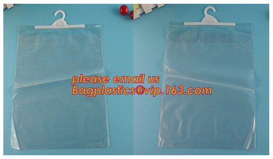 Custom Made Clothes Underwear PVC Packaging Bag with Hook Display Bikini Swimwear Bag,Environmental Material pvc swimwea