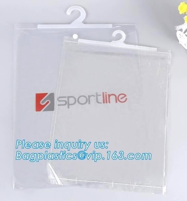 Custom Made Clothes Underwear PVC Packaging Bag with Hook Display Bikini Swimwear Bag,Environmental Material pvc swimwea