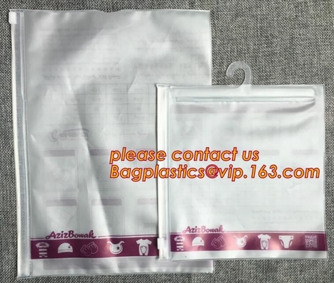 hook Zip lockkk hanger bag for travel storage clothes,reliable manufacture cheap clear plastic pvc hanger bag for underwear