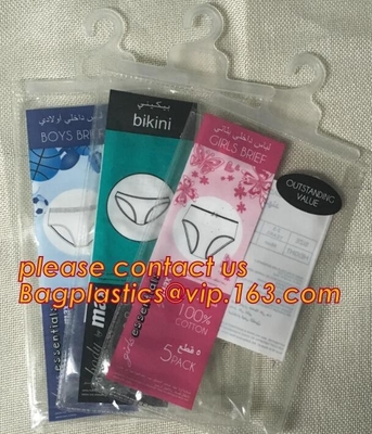 hook Zip lockkk hanger bag for travel storage clothes,reliable manufacture cheap clear plastic pvc hanger bag for underwear