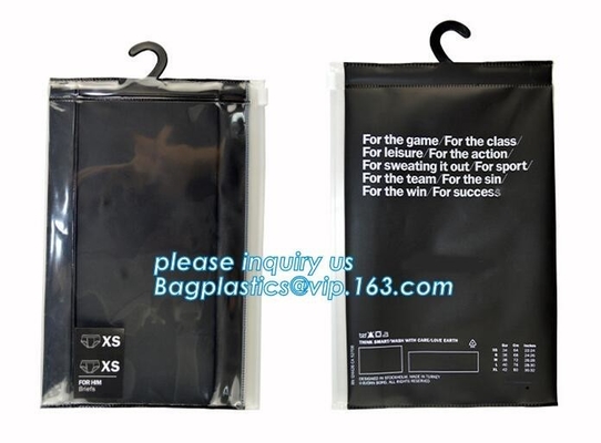 custom printed aluminum foil lined hook hanger zip lock sock packaging bag,PVC bag/PVC hook bag /PVC hanger bag for Unde