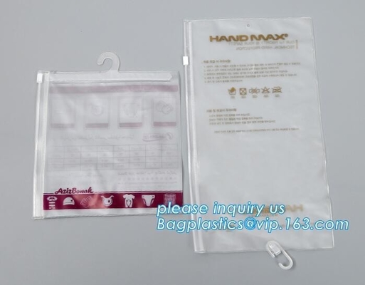 PVC bag/PVC hook bag /PVC hanger bag for Underwear pack,PVC Plastic Packing Zipper Bag With Hanger clear bag hanger