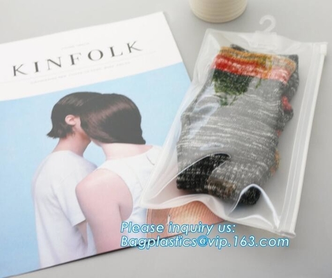 waterproof pvc swimwear bagwith hanger/pvc bikini bag/plastic bikini packaging bag plastic Zip lockkk bag swimwear  bagease