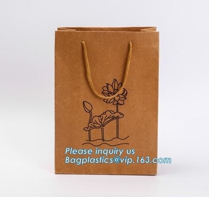 Design luxury white custom kraft recycle carrier bag shopping paper bag kraft,disposable Paper Machine Kraft handle Pape