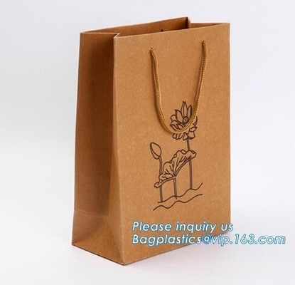 Design luxury white custom kraft recycle carrier bag shopping paper bag kraft,disposable Paper Machine Kraft handle Pape