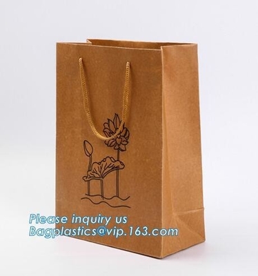 Design luxury white custom kraft recycle carrier bag shopping paper bag kraft,disposable Paper Machine Kraft handle Pape