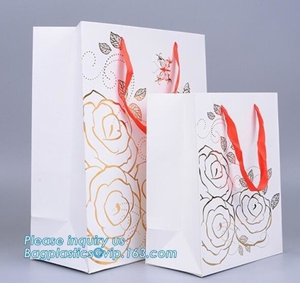 Promotion Custom Private Label Luxury Carrier Packing Hair Salon Paper Bag With Logo,Ribbon Handle Gift Carrier Custom M