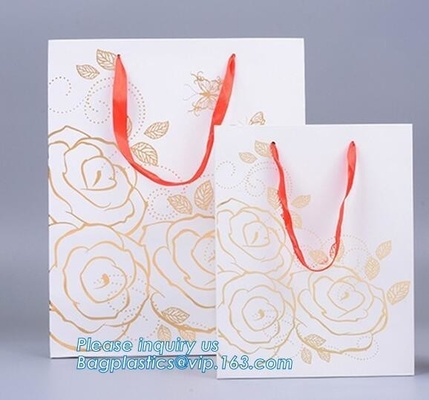 Promotion Custom Private Label Luxury Carrier Packing Hair Salon Paper Bag With Logo,Ribbon Handle Gift Carrier Custom M