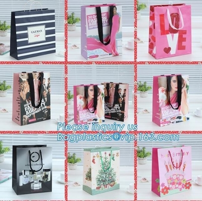 luxury paper pink printing shopping paper bags with rope handle,MATT PAPER BAGS FOR GIFTS BOUTIQUE CLOTHING OUTLETS BLAC