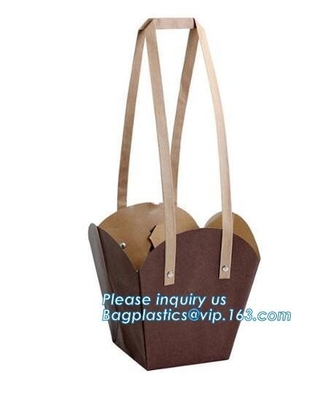 Paper Bag Manufacturer OEM Best Quality CMYK Colored Kraft Paper Gift Bag Flower Carrier Bags，customized flower carrier