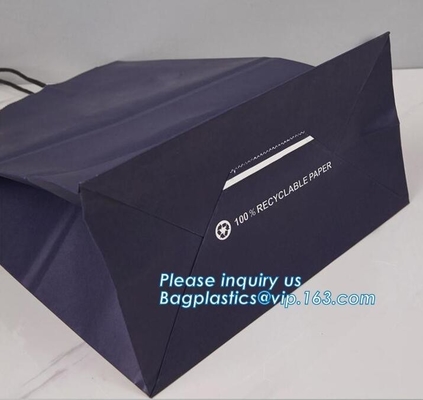 Custom coloured square bottom paper carrier bag with rope handle,China printing factory plastic shipping mailing bag pac