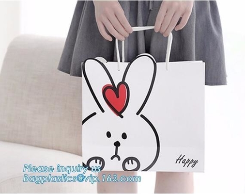 Eco Friendly Retail Packaging Pink Paper Bag Gold Embossed Logo Gift Shopping