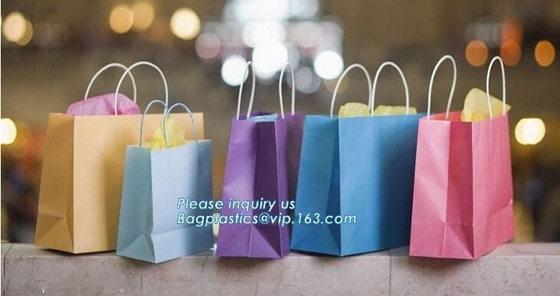 Eco Retail Packaging , Shopping Paper Gift Bag Luxury Clothes Paper Carrier