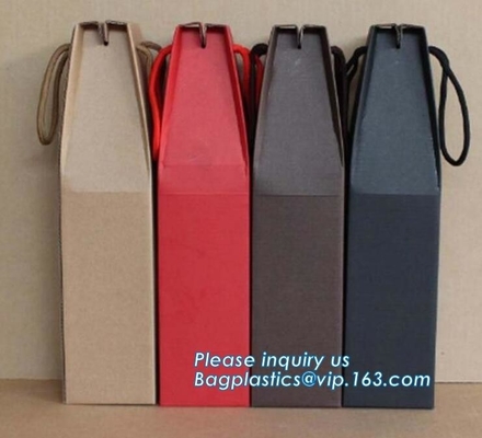 tea brown paper bag with logo print eco friendly With Ribbon Handles wine packaging offset bags,Decorative Paper Bags wi