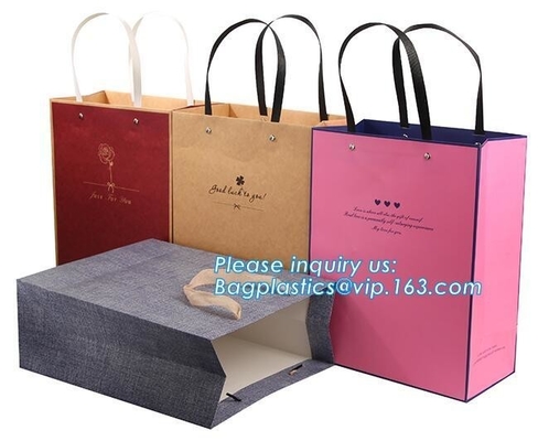 Printed Luxury Eco Retail Packaging Twisted Paper Handle Shopping Bag With Logo