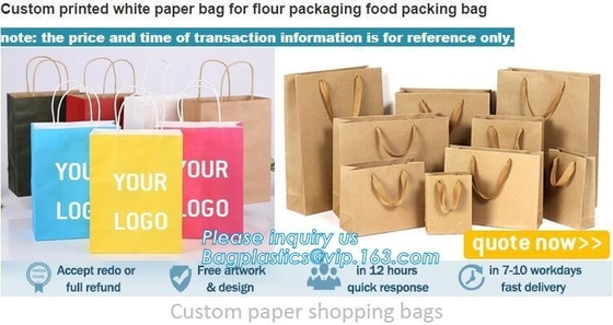 Printed Luxury Eco Retail Packaging Twisted Paper Handle Shopping Bag With Logo