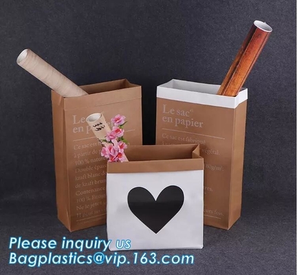 Laudry kraft bags, clothes bags, pack Recycled brown kraft paper bag twisted handles shopping packaging kraft paper bag