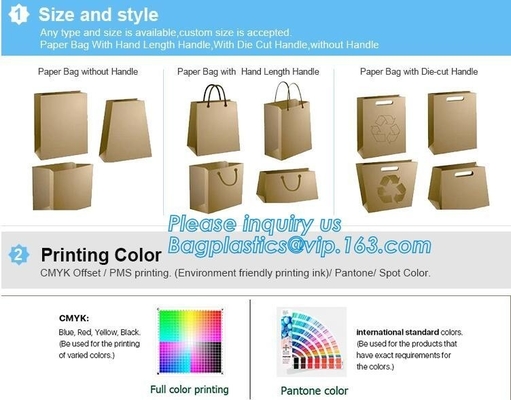 Laudry kraft bags, clothes bags, pack Recycled brown kraft paper bag twisted handles shopping packaging kraft paper bag