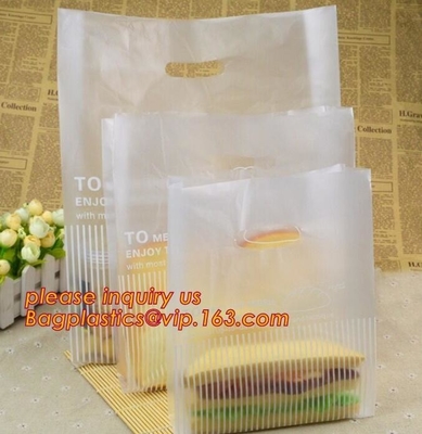 100% Biodegradable Hdpe/Ldpe Die Cut Patch Handle Personalized Color Printed Custom Plastic Shopping Bags bagease bagpla