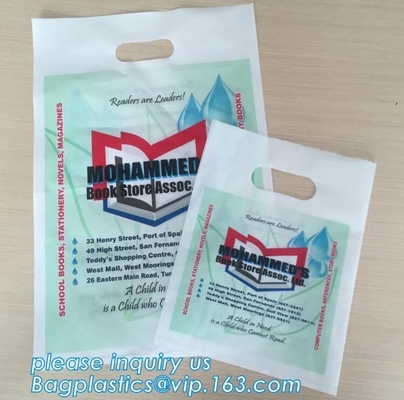 Manufacturer Custom Logo Printing soft loop handle plastic bag,promotional 100% biodegradable custom printed soft loop h