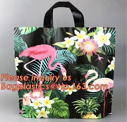 Stylish, concise plastik shopping shopping bags with logos and soft loop handle plastic bag,Stamp Printed Ameritote Plas