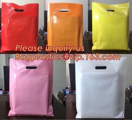 Retail Shopping Bags For Goodie Bags, Party, Stores, Boutique, Clothes, Reusable Plastic Bags With Soft Loop Handle