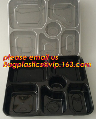 Disposable Plastic Blister Food Tray,Wholesale customized black disposable plastic fast food tray,plastic tray, bagease