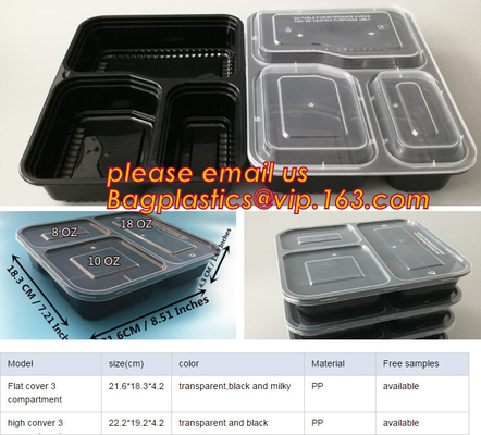 Food grade plastic disposable plastic take away bento box with 4 compartment,Containers Plastic Leakproof Food Container