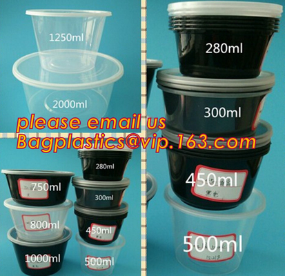 Japanese Packaging Round Disposable Soup Salad Food Container Plastic Microwave Safe PP Bowl/Box With Lid bagplastics pa