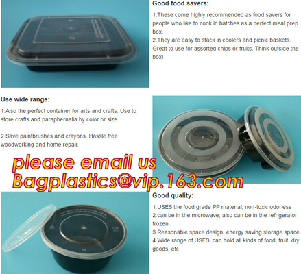 Japanese Packaging Round Disposable Soup Salad Food Container Plastic Microwave Safe PP Bowl/Box With Lid bagplastics pa