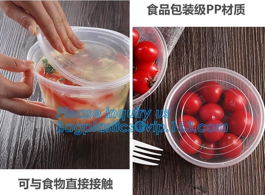 Cheap Food grade salad plastic bowl disposable plastic salad bowl,Eco-friendly white PP plastic round food container noo