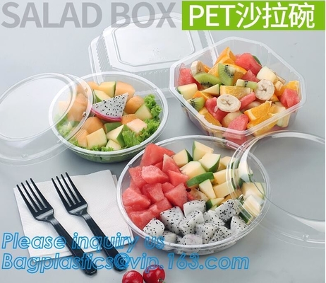 Cheap Custom Food Grade Clear PET Salad Bowl Disposable Food Plastic Bowl,460ml Disposable PET Noodle Soup Salad Bowl